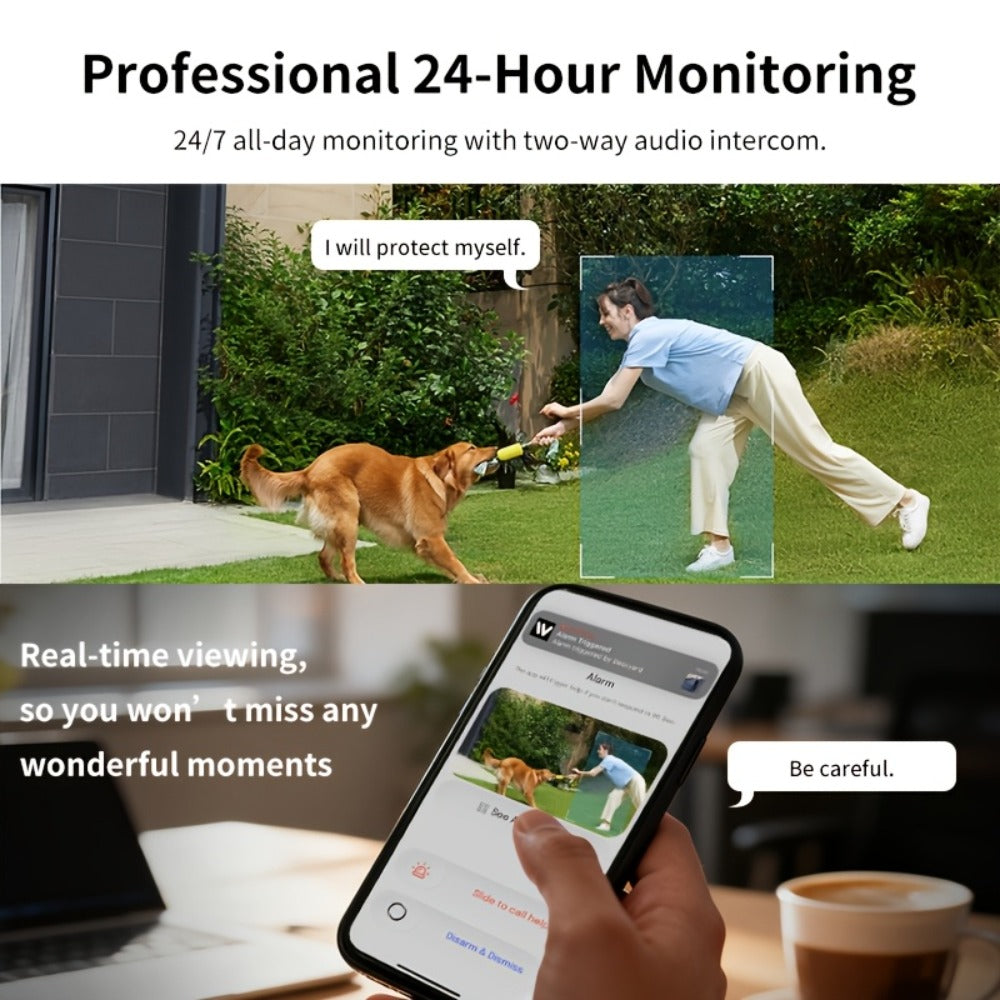 6MP Window Security Camera with AI Human Detection, 911 Emergency Alerts & Full-Color Night Vision – Dual Band 2.4GHz/5GHz WiFi, Smart Indoor Surveillance, Easy Install, 1/2 Pack