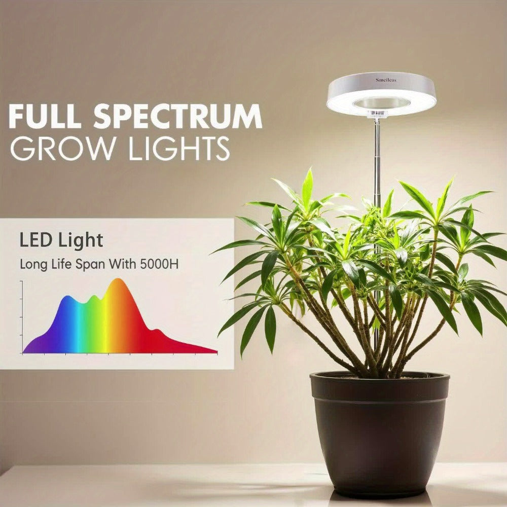 Full Spectrum LED Grow Lights for Indoor Plants – 3-Pack with Auto Timer 3/6/9H, 4 Dimmable Levels & Adjustable Height | Desk Lamp for Seedlings, Herbs, Succulents & Houseplants