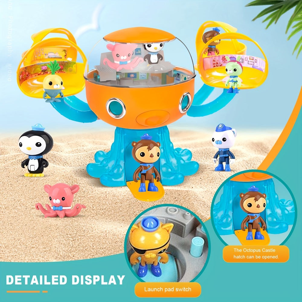 Octonauts Octopod Castle Adventure Playset – 8 Action Figures Glow Stickers Light Sound Effects, Interactive Ocean Toy Gift for Boys Girls Kids Ages 3+ Birthday Christmas
