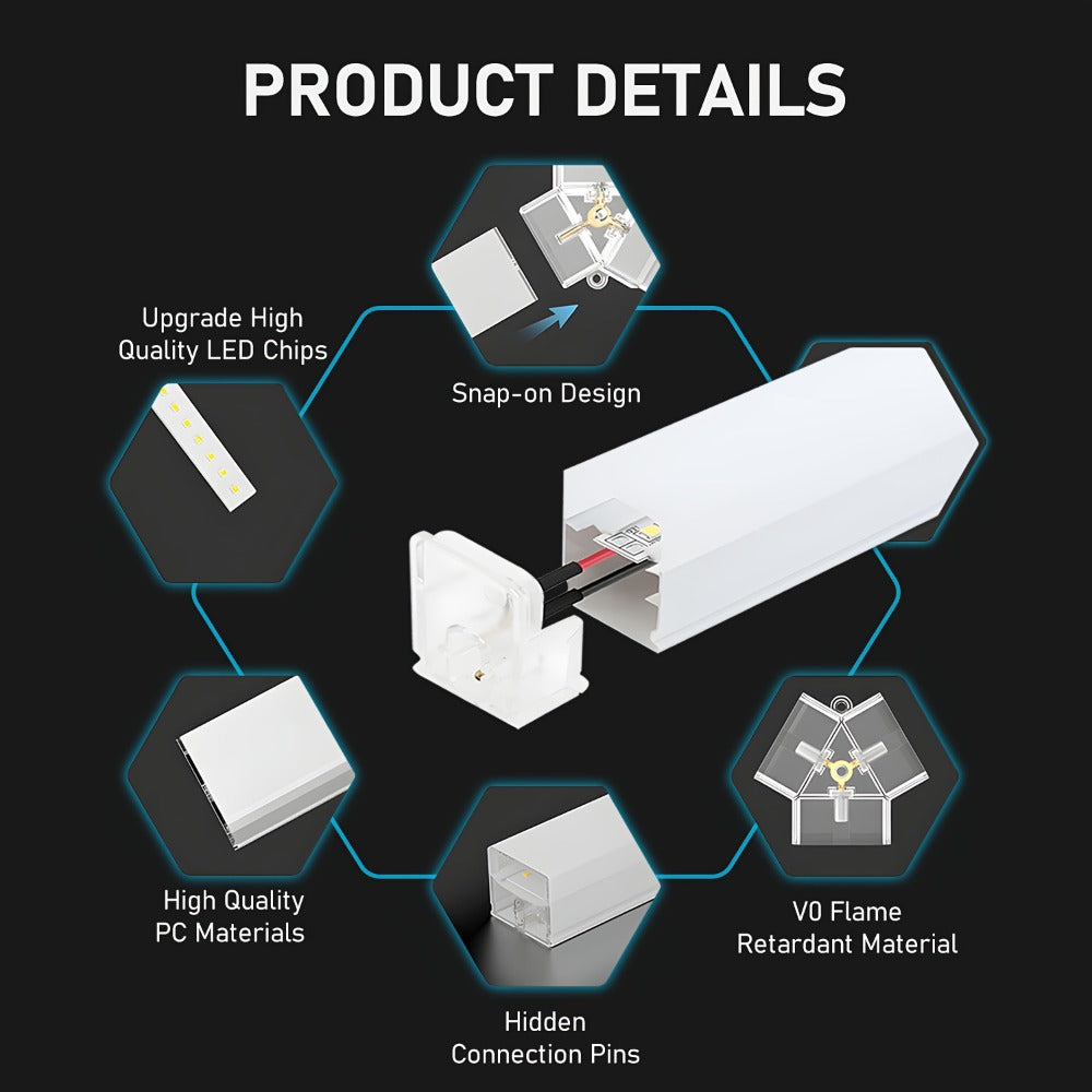 LED Hexagonal Garage Light 6500K – Super Bright Daylight White Shop Light 42W–620W for Auto Detailing, Warehouse, Workshop, Basement & Gym (1 to 32 Grids, Hex Frame Available)