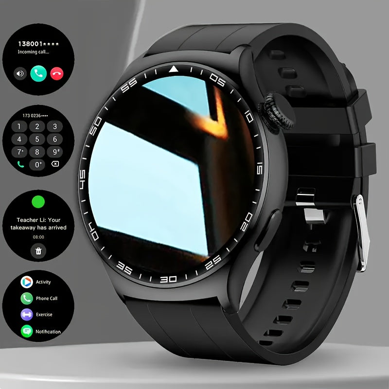 Unisex Smartwatch 1.52" HD Full Touch Screen, Wireless Calling & Text Messages, Multi-Sport Fitness Tracker, Remote Camera Control, Premium Alloy Case & Silicone Strap, USB Charging – Android & iPhone Compatible