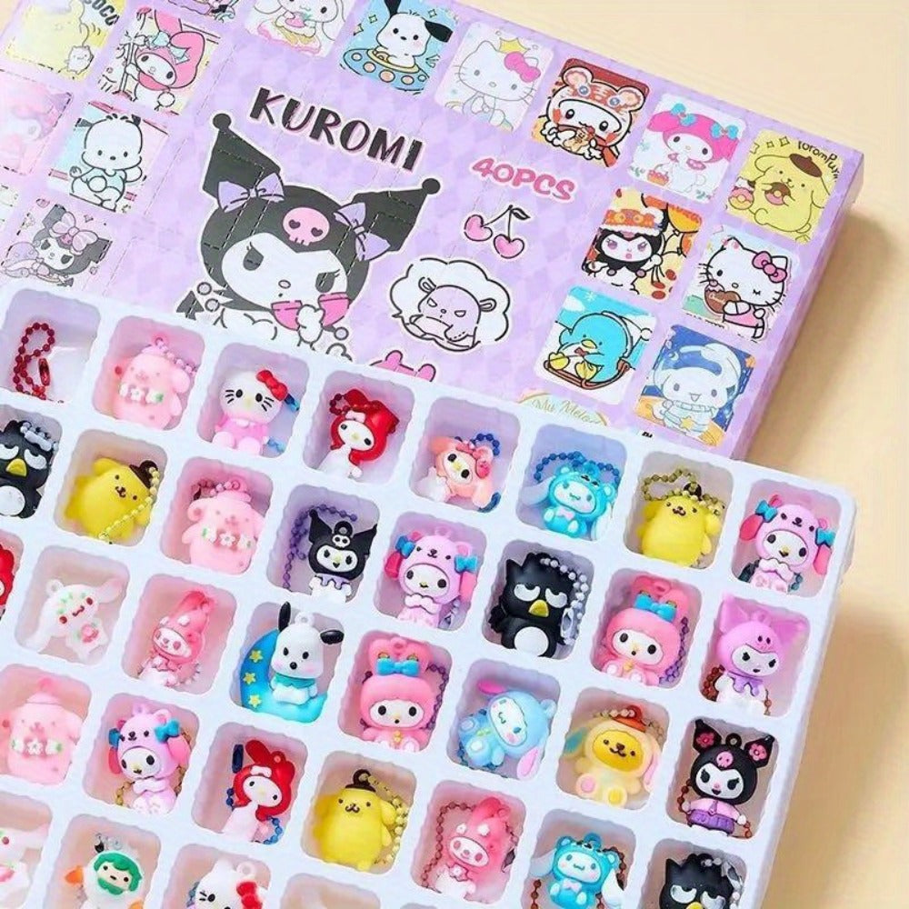 40pcs Kawaii Blind Box Mini Figures & Pendants – Sanrio Mystery Surprise Dolls Set, Party Favors Goodie Bag Fillers Classroom Rewards Gift for Kids Girls Birthday Christmas Easter Stocking Stuffer