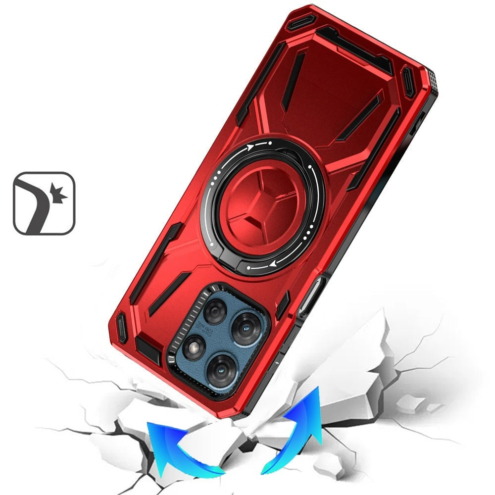 Moto G Power 5G 2025 Case with Tempered Glass Screen Protector & Magnetic Ring Stand 360° Rotatable Kickstand – Shockproof Wireless Charging Compatible Protective Cover for Motorola Moto G Power 5G 2025