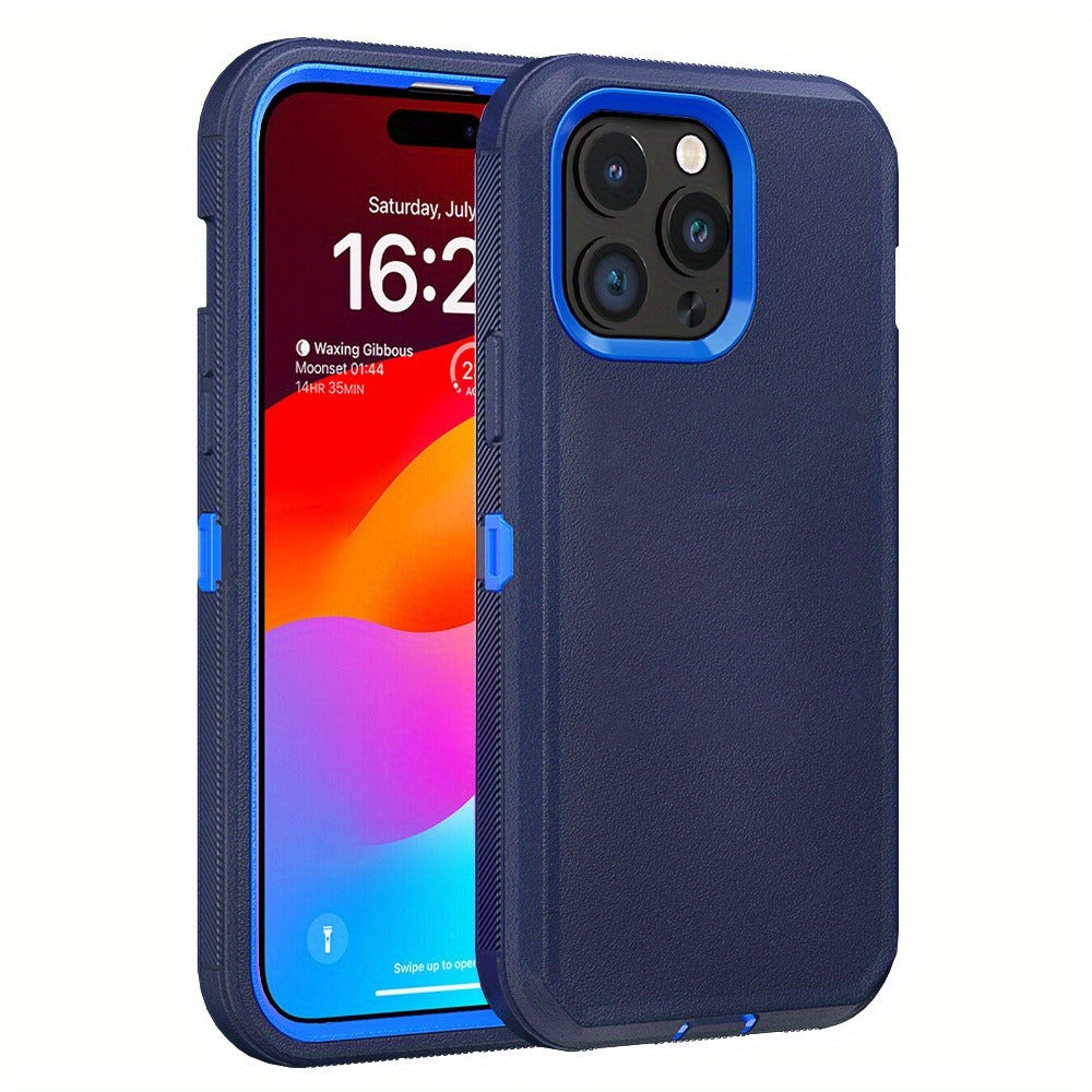 Rugged Armor iPhone 15 Case Heavy Duty Shockproof Military-Grade Dual Layer Bumper Drop Protection Cover for iPhone 15 Pro Max 15 Plus 15 Pro 15 – Wireless Charging Compatible