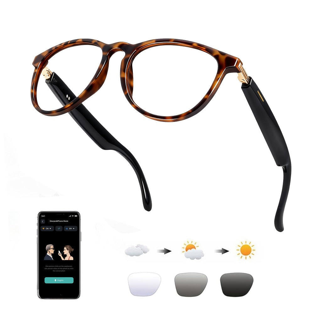 AI Smart Glasses with Real-Time Translation for 160+ Languages, ChatGPT Voice Assistant, HD Calls & Hi-Fi Music – Open-Ear Audio Glasses for Men & Women
