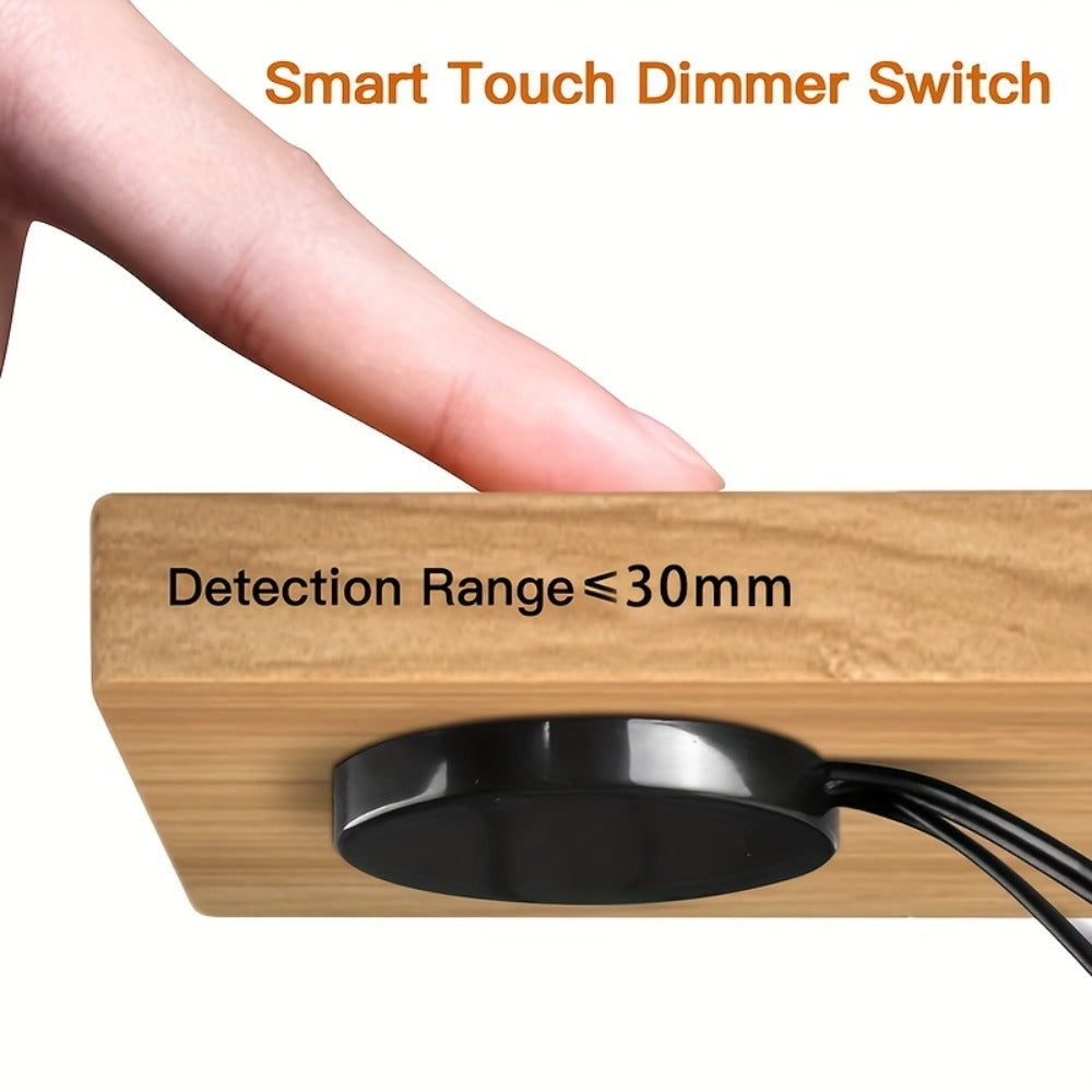 Hidden Touch Sensor LED Dimmer Switch DC 5-24V – Capacitive Touch Dimming Switch for LED Light Strip, 5A 48mm No-Drill Adhesive Mount, Works Through Wood Glass Plastic, Black & White