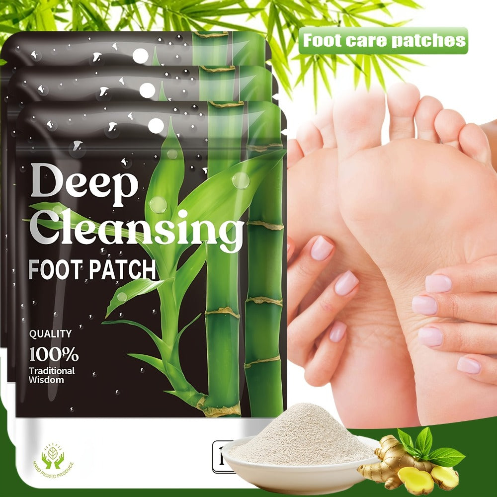 Foot Detox Pads 100pcs Overnight Bamboo Vinegar & Ginger Powder — Deep Cleansing Alcohol-Free Natural Plant Patches, Moisturizing Foot Care for Women, Winter Wellness & Daily Use Gift