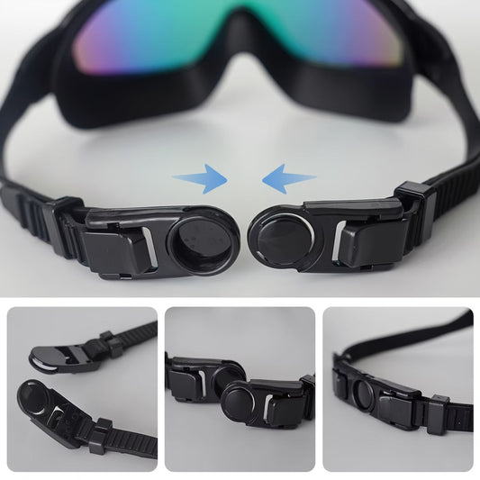 Swimming Goggles 6-in-1 Set with Iridescent Lenses, Swim Cap and Storage Case