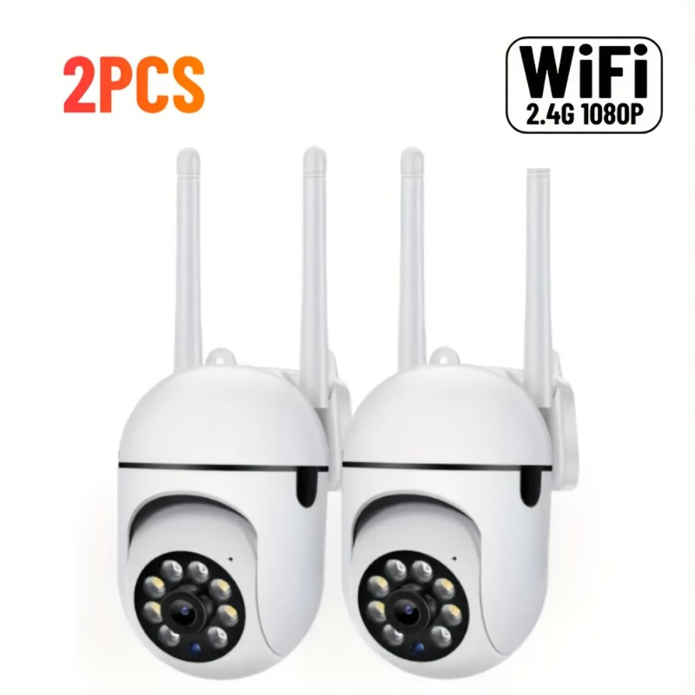 2-Pack Indoor Security Camera 2K QHD, Dual-Band 2.4/5GHz WiFi, 355° Pan PTZ, AI Motion Tracking, Full-Color Night Vision, Two-Way Audio, SD & Cloud Storage – Baby Monitor Pet Cam Home Surveillance