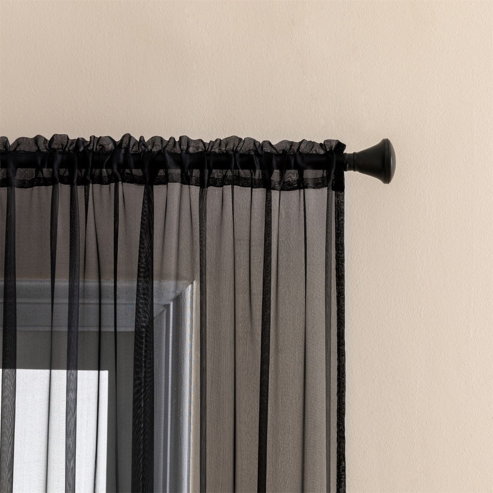 Sheer Curtains 2 Panels Rod Pocket – Light Filtering Privacy Window Drapes for Living Room Bedroom Modern Home Decor