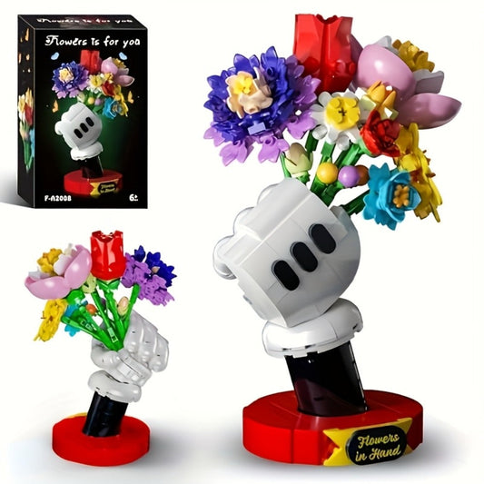 DIY Flower Bouquet Building Set with Display Stand, Multicolor