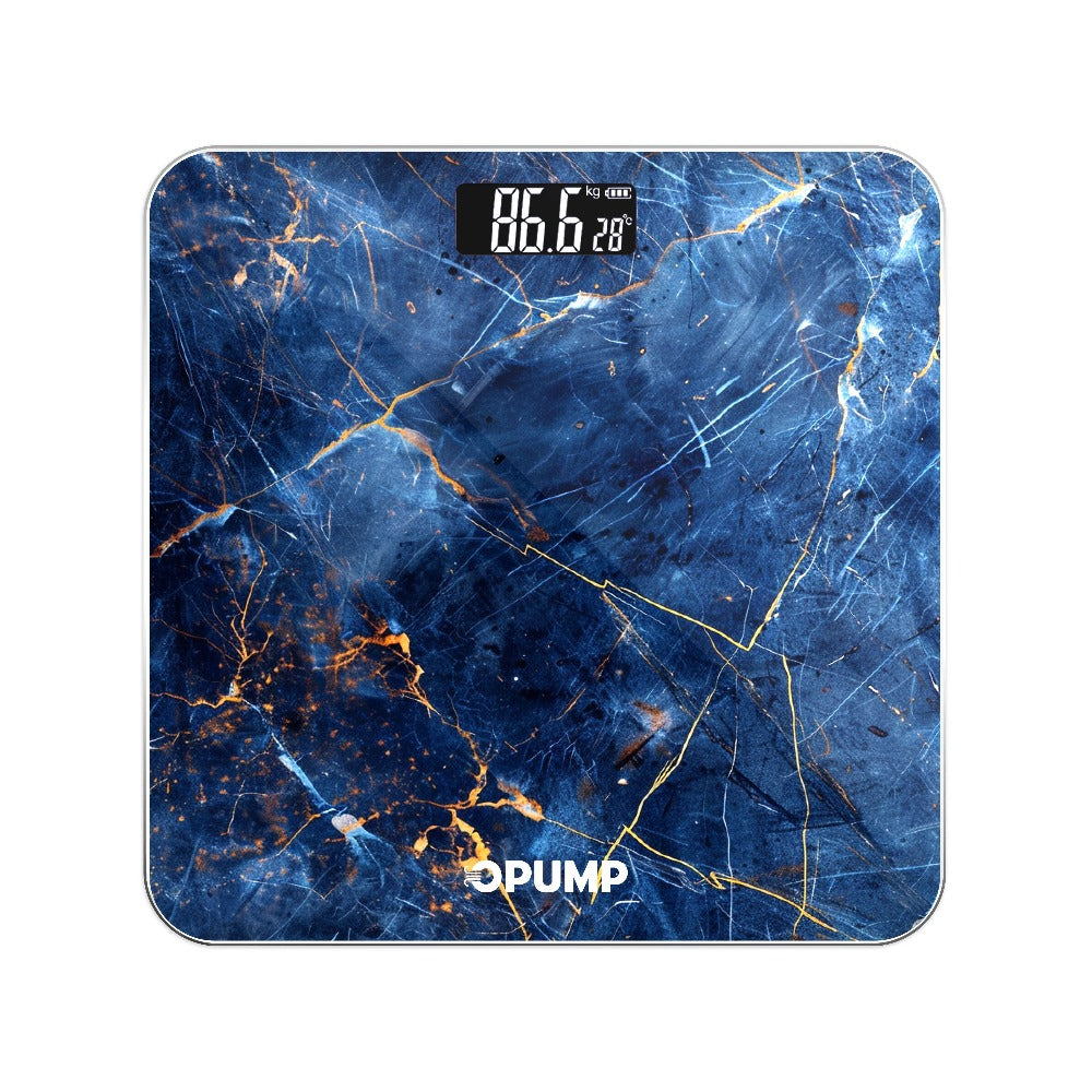 OPUMP Bathroom Scale 400lb – Highly Accurate Digital Body Weight Scale with Backlit LED Display, Batteries Included, Measures up to 400lb/180kg, Multiple Colors – Black Marble, Bronze, Sapphire & More