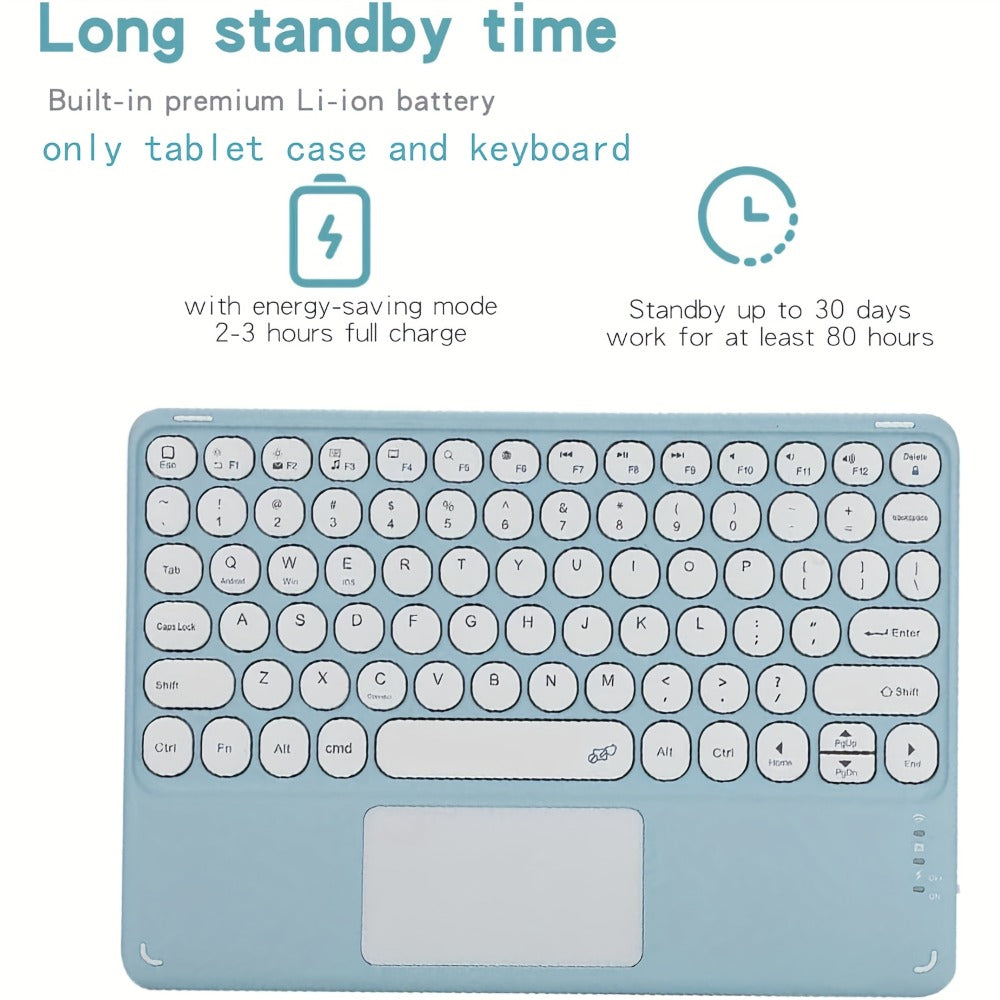 Samsung Galaxy Tab Keyboard Case with Multi-Touch Trackpad 11 Inch for Galaxy Tab S9 FE S9 S8 S7 A9+ Detachable Wireless Keyboard Auto Sleep Wake Folio Cover with Stylus Holder Black Blue Pink Green