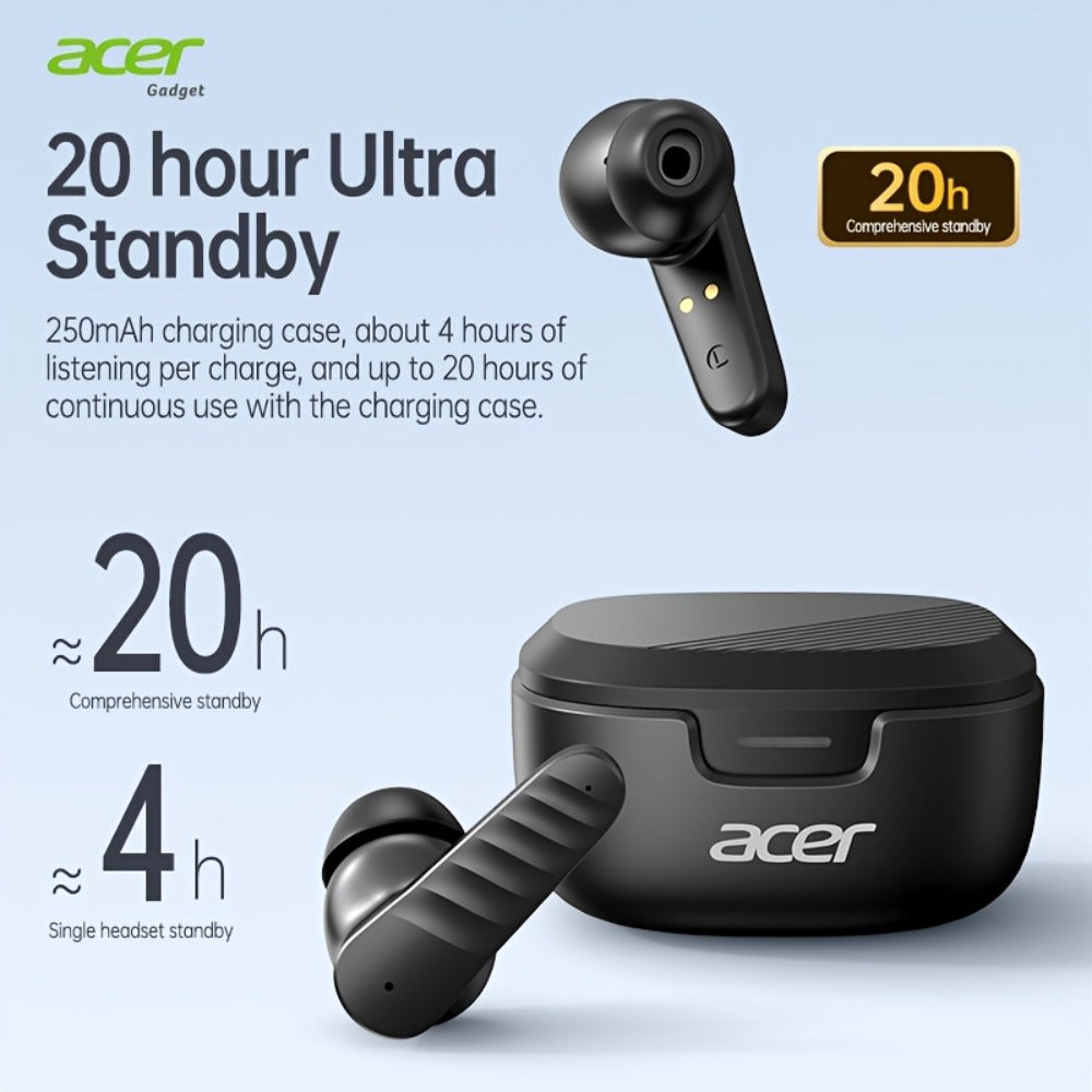 ENC Wireless Earbuds Mini Lightweight In-Ear Bluetooth Earphones Smart Noise Reduction Long Battery Life Touch Control for Sports Running Cycling Work Commute Phone PC Tablet Gift for Men Women