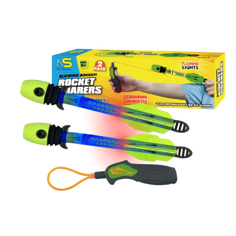 LED Foam Rocket Launcher with Flashing Light, Up to 250 Feet