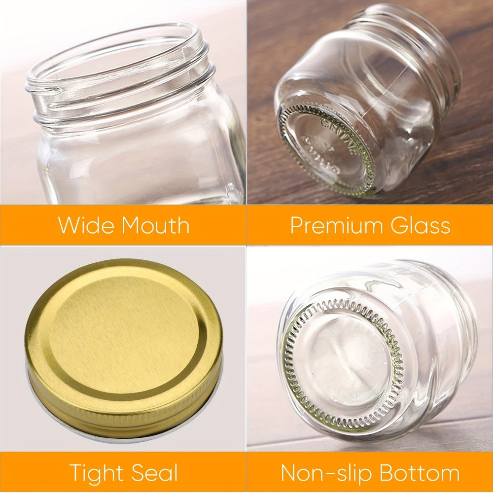 Mason Jars 8oz Glass Jars with Lids – 9/18/27/36 Pack Regular Mouth Canning Jars for Storage, Spices, Jelly, Jam, Honey & Caviar | Dishwasher Safe Spiral Lid Kitchen Storage Containers Set
