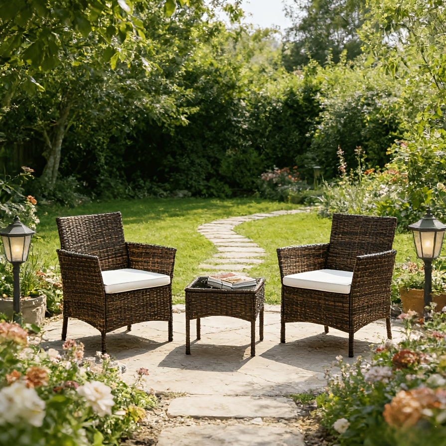 Patio Furniture Set shown in the Brown 3pc option