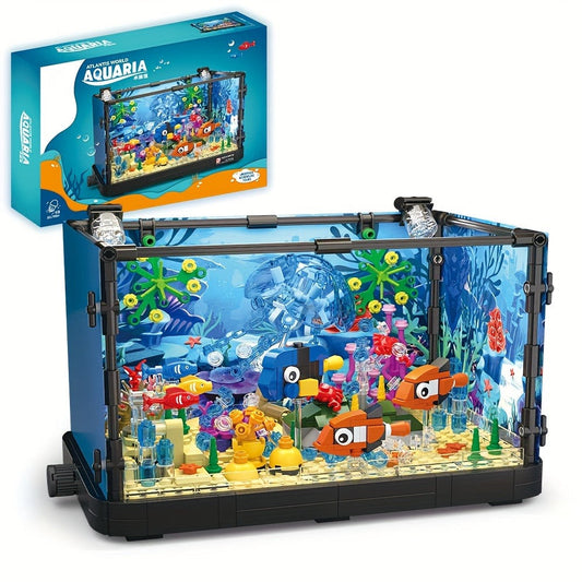 LED Aquarium Building Block Model, Jellyfish Fish Tank RB0049