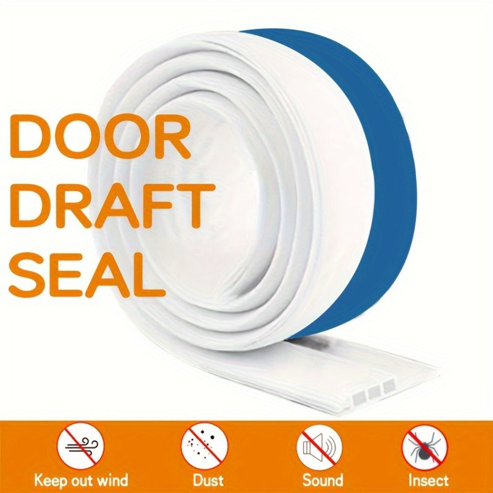 Door Draft Stopper 2pcs Silicone Weather Stripping 37" Under Door Seal Strip with Strong Adhesive – Noise Reduction, Energy Saving, Easy Install for Interior & Exterior Doors, Brown & Black