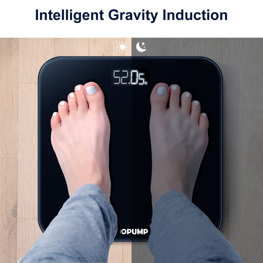 Digital Bathroom Scale High Precision 400 lbs – Electronic Body Weight Scale with Backlit HD LCD Display, kg/lb/st Switchable, Easy Read, Includes Batteries