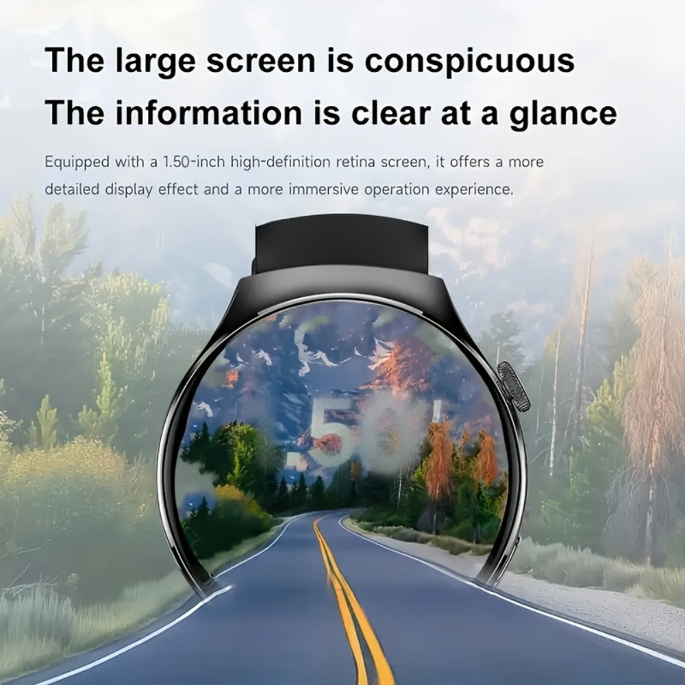 OLED Touchscreen Business Smartwatch Unisex – 2.01" Wireless Calling Message Reminders Music & Photo Control Step Calorie Tracker High Quality Smart Watch for Men Women Office Formal Casual