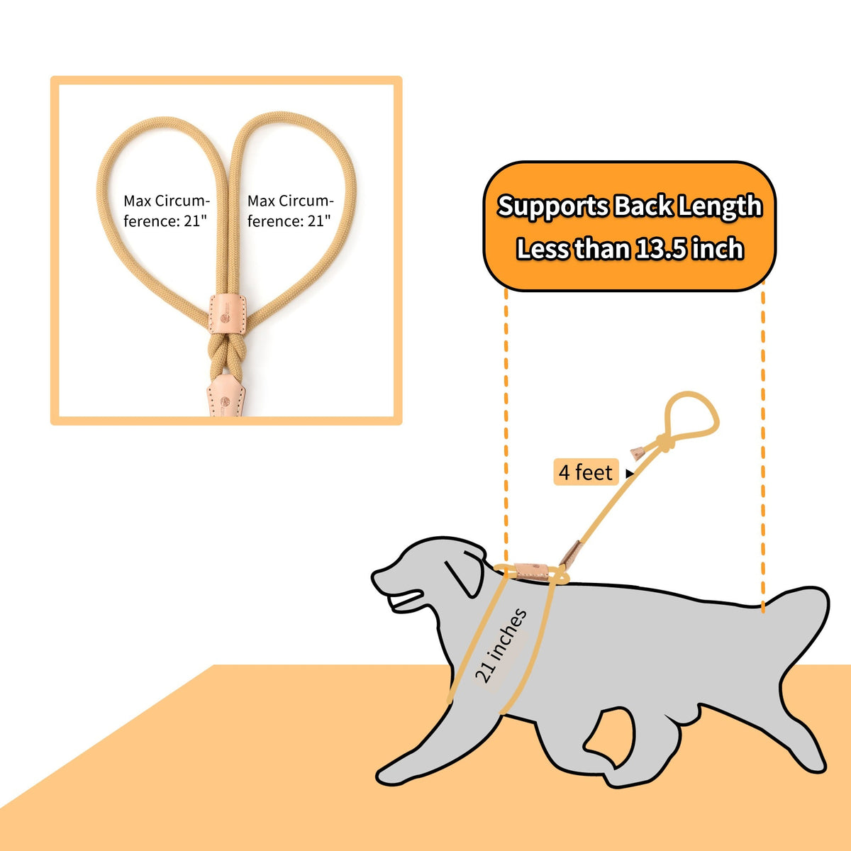 Dog Slip Leash and Harness 2-in-1 Rope Lead - No Pull All-in-One Training Leash for Puppies & Small Dogs, Adjustable Slip Lead with Soft Rope, Secure Control for Walking & Training