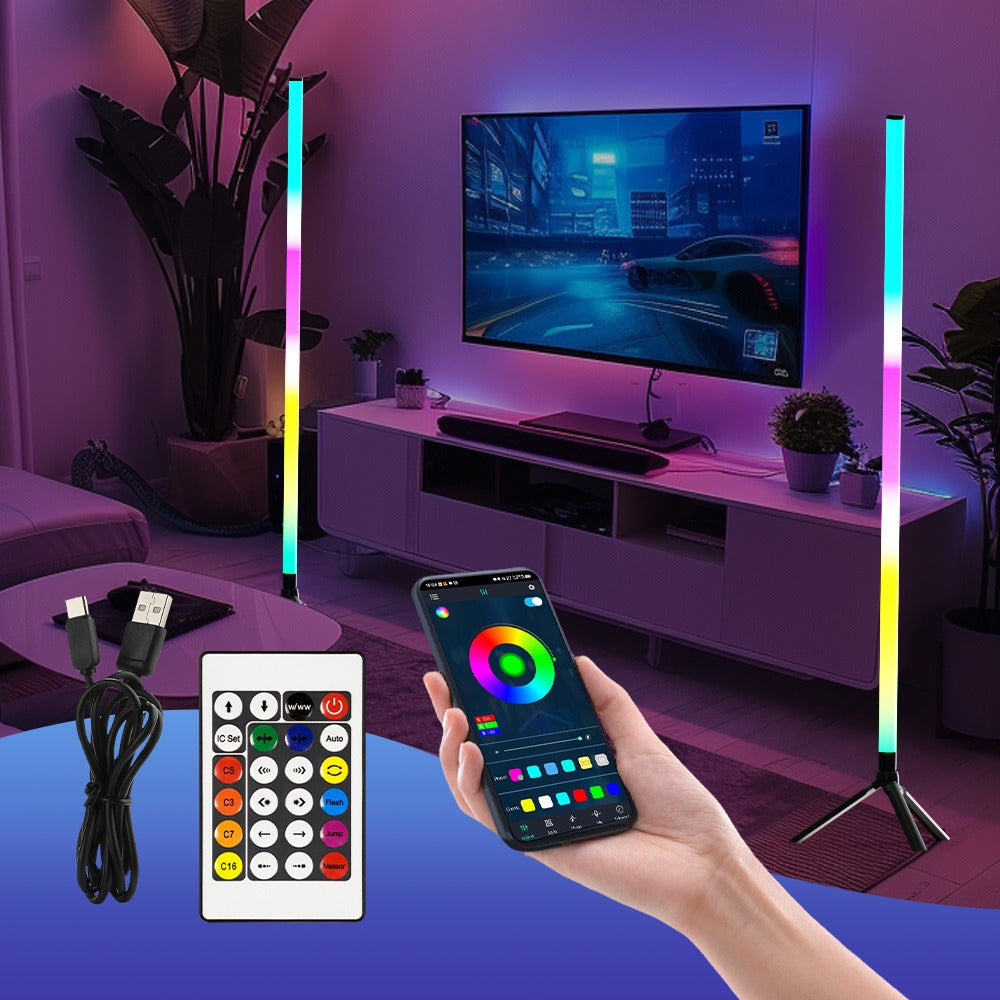 RGB Tube Light with Stand – Smart App & Remote Control, Music Sync Color Changing, Timing, USB Powered for DJ Lighting, Photography, Dance Club, Game Room & Festival (1 or 2 Pack)