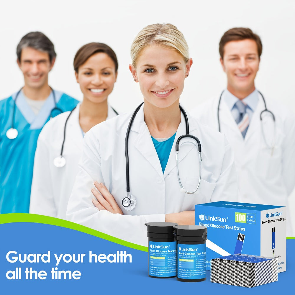Blood Sugar Test Strips 100 Count Compatible with G-425-1 G-425-2 G-425-3 Glucose Meter Strips for Diabetic Blood Glucose Monitoring 1 Box