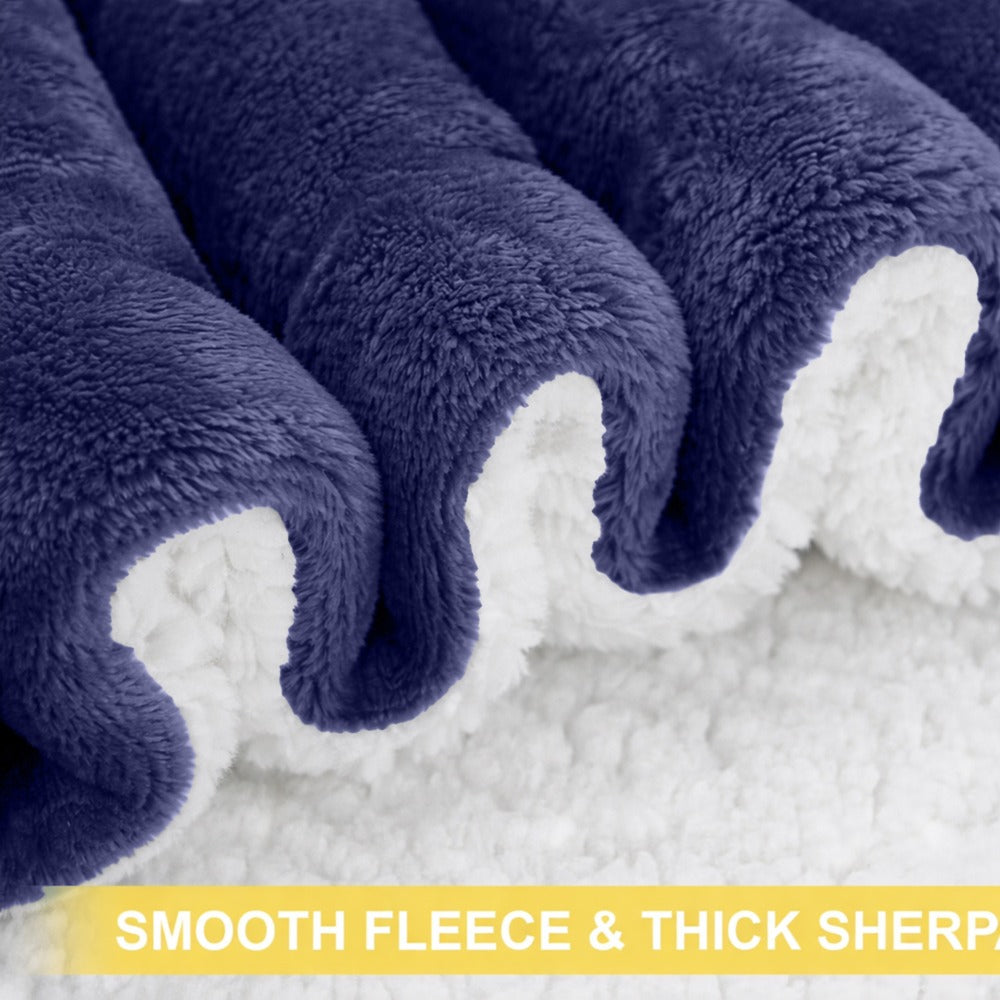 Sherpa Flannel Blanket – Double-Layer Ultra Soft Warm Throw for Bed, Sofa & Bedroom Decor, Better Sleep, 14 Colors, 3 Sizes