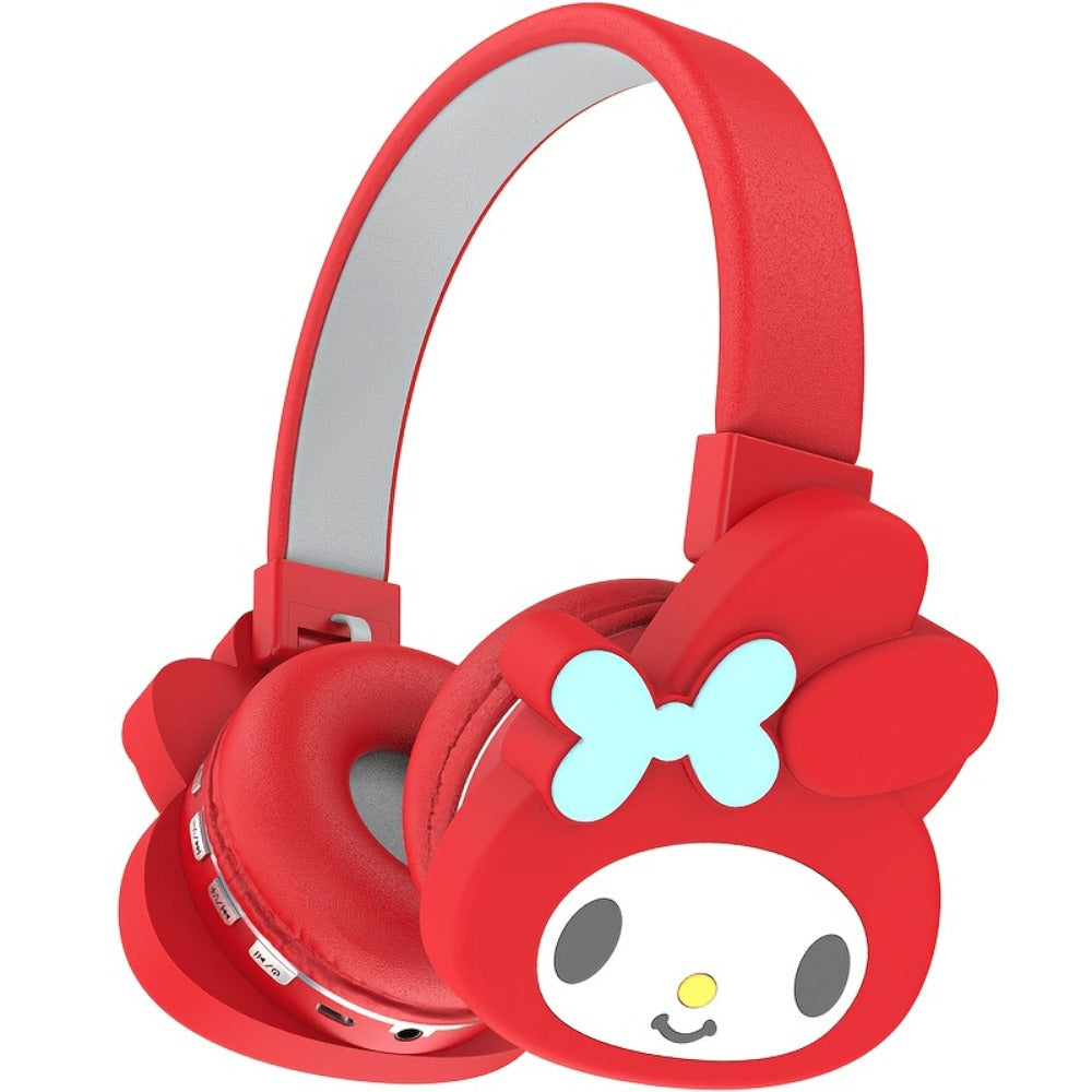 Sanrio Kuromi My Melody Cute Wireless Headset Foldable Portable Smart Call Anime Design for Daily Sports Learning Festival Gift for Girls Teens My Melody Black Kuromi Red