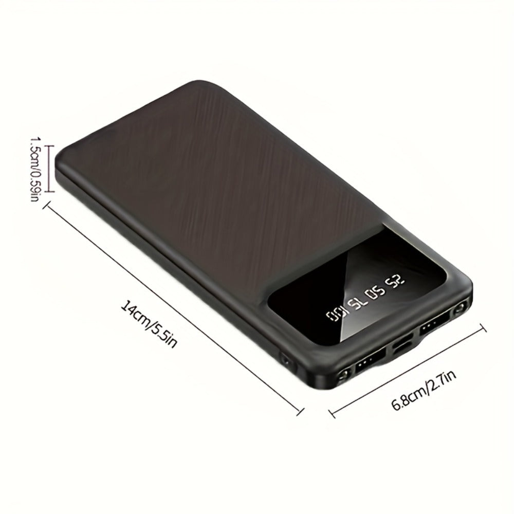 20000mAh Portable Power Bank Dual USB Output with LED & Digital Display – 5V 2.1A Charger, USB-C & Micro Input, Safe Polymer Lithium Battery for iPhone, Android & All Mobile Devices