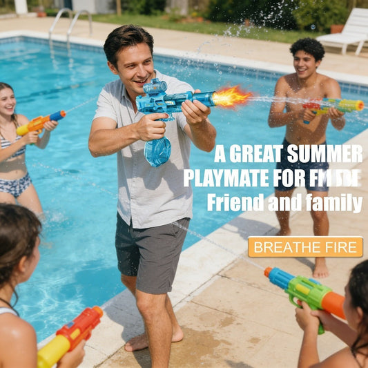 Kids Electric Water Gun with Large-Capacity Tank, Automatic Fire in Black or Blue