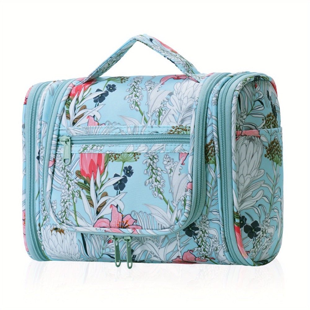 Hanging Toiletry Bag with Hook for Women Men Large Capacity Multi-Pocket Travel Shower Bag Cosmetic Makeup Organizer for Hotel Gym Camping 7 Prints Pink Black Leopard