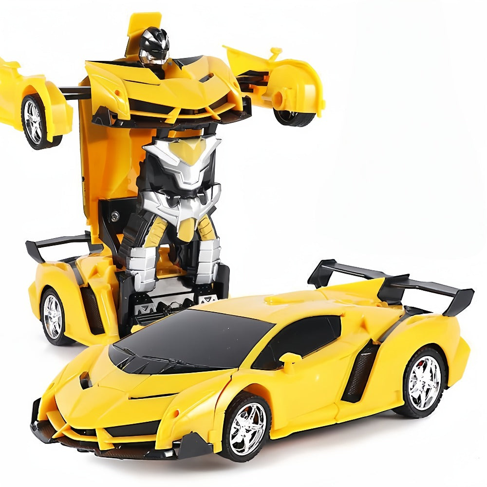 Transforming RC Robot Car, 1:18 Scale with LED Lights and 360° Drift