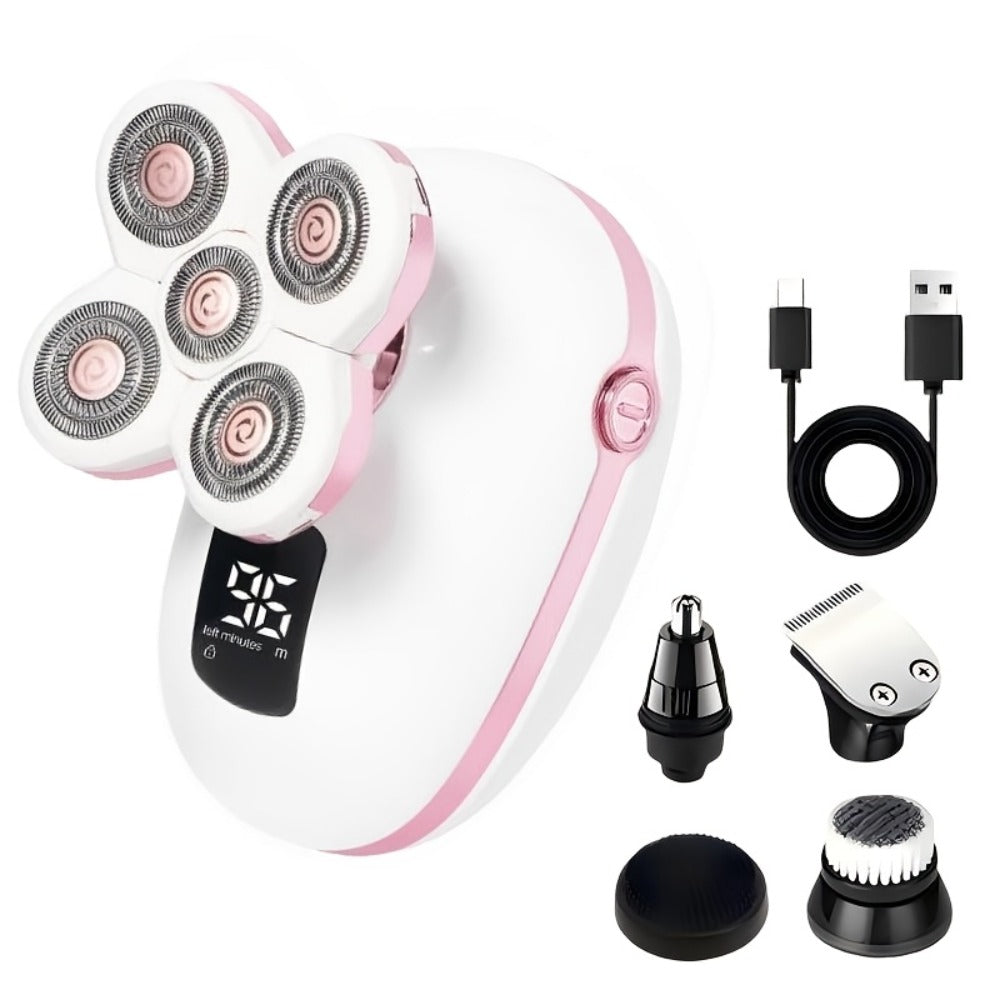 Waterproof Electric Shaver for Women & Men – IPX6 Rotary Head, Wet & Dry Body Hair Removal, Floating Head, Type-C Charging, LED Display, Underarm Leg Arm Face Shaver, Holiday Gift