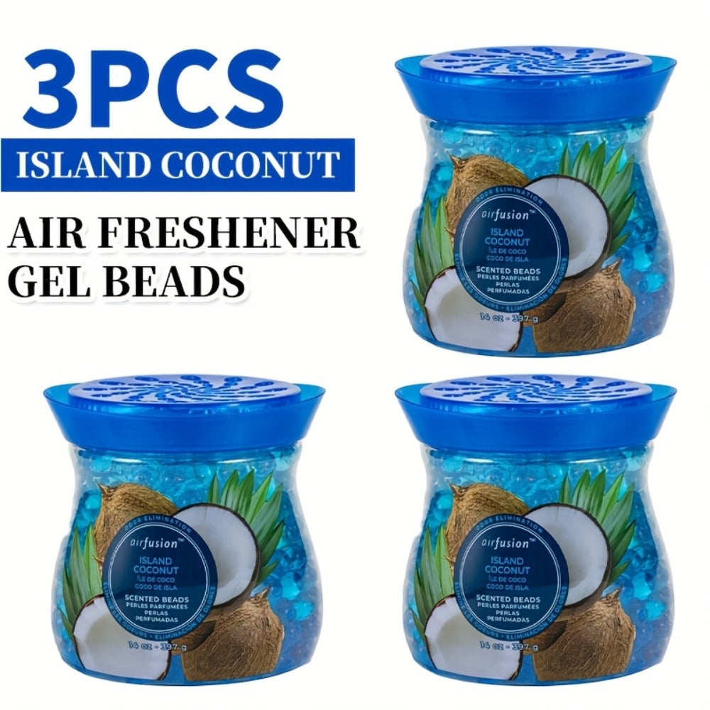 Air Freshener Scented Beads 3-Pack – Long-Lasting Fragrance Beads, Multi-Purpose Odor Eliminator for Home, Car, Closet, Bathroom & Office, Essential Oil Aromatherapy, 6 Scents Available