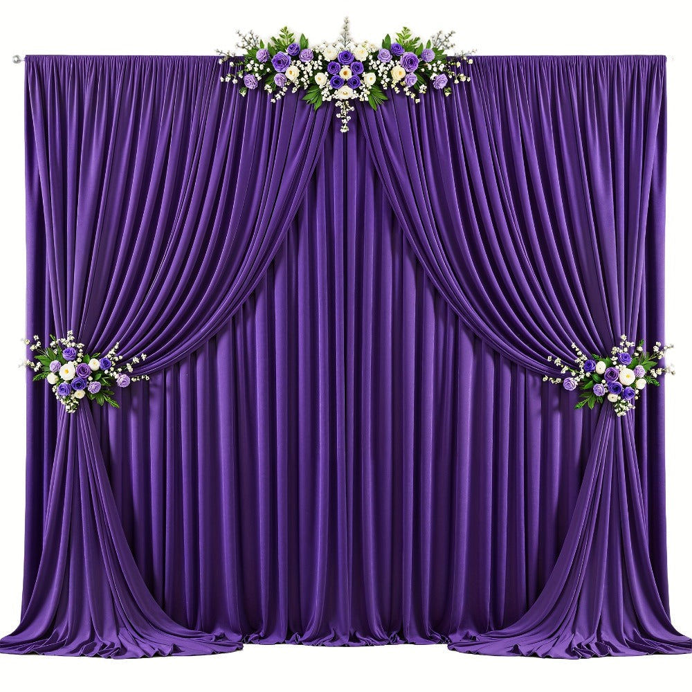 4-Pack 5x10ft Elegant Spandex Photography Backdrop | Wear-Resistant, Wrinkle-Free, Soft & Opaque Party Decoration Banners for Weddings, Birthdays, Stages, Exhibitions & Events