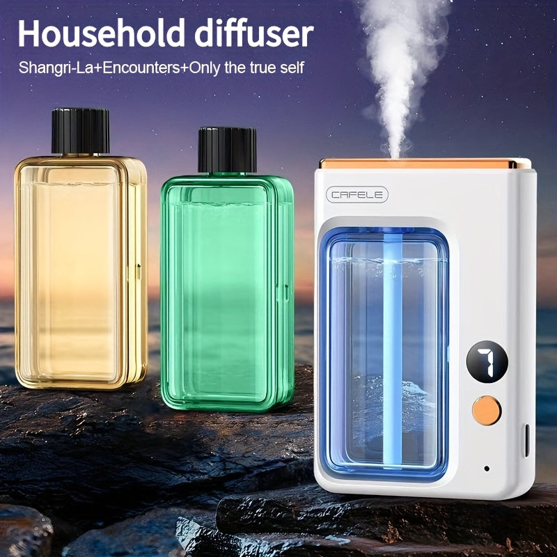 Essential Oil Diffuser for Home Bedroom – Large Capacity Ultrasonic Aroma Humidifier, 7-Level Mist, USB, Auto Shut-Off | Encounter Gardenia Hilton Shangri-La Ocean Scents | 1 or 3 Bottle Bundle