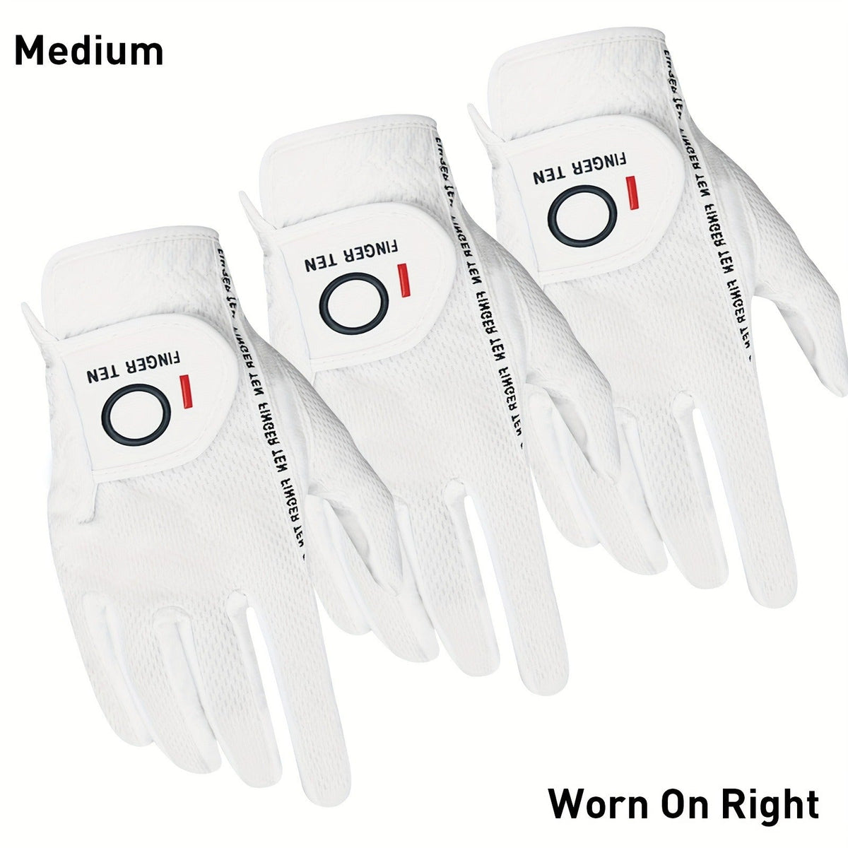 Wet Weather Golf Gloves Rain Grip 3-Pack for Men | Breathable Water-Resistant Golf Gloves for Left & Right Hand – Durable Comfortable Fit in Hot & Wet Conditions (Black, Gray, White | S–3XL)
