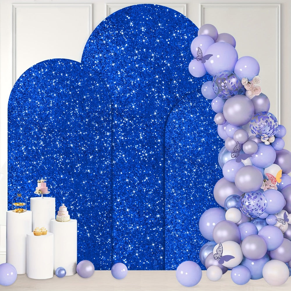 Sequin Wedding Arch Cover Set 3pcs – 6ft 6.6ft 7.2ft Metallic Spandex Payette Glitter Arch Backdrop Cover for Wedding Ceremony, Birthday Party, Bridal Shower & Event Decoration | Fits Most Arch Stands
