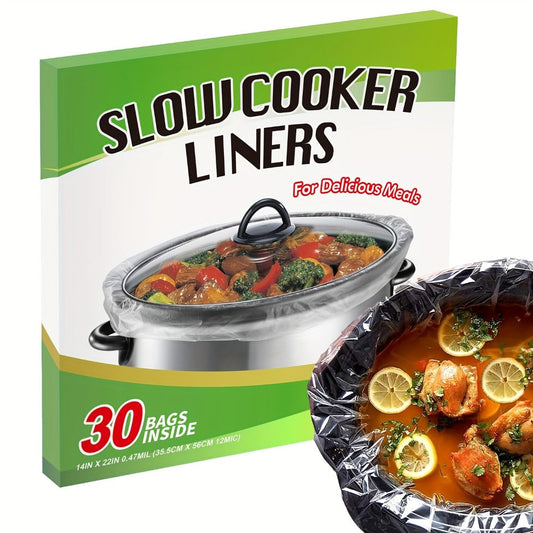 Slow Cooker Liners, 14 x 22 Inch Disposable Bags, 30-Pack for 6–10 Quart Pots
