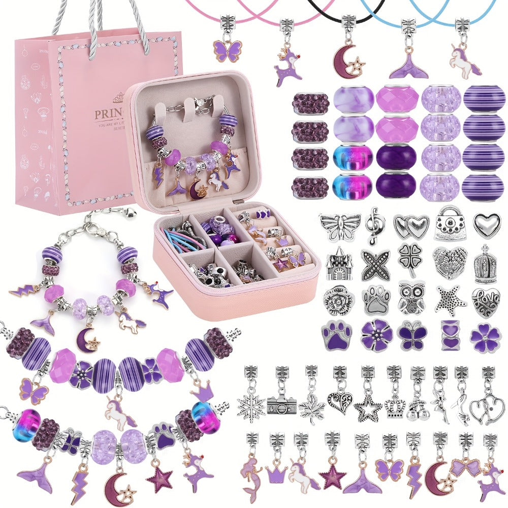 DIY Beaded Bracelet Making Kit, 7 Styles, Unicorn & Mermaid