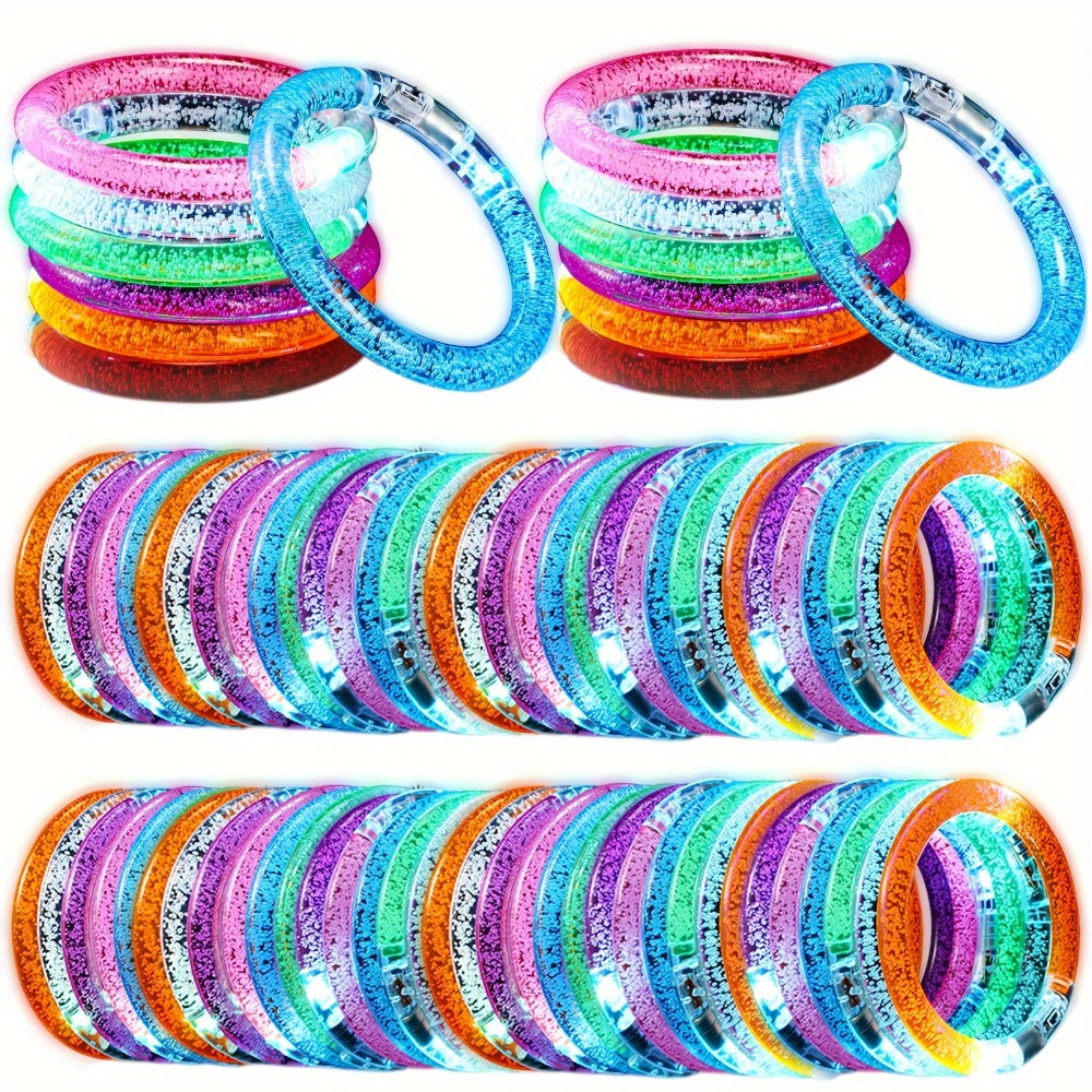 Glow Sticks Bracelets 100pcs 6 Colors LED Flashing Light Up Bracelet Set – Neon Party Supplies for Rave Concert Birthday Carnival Halloween Party Favors