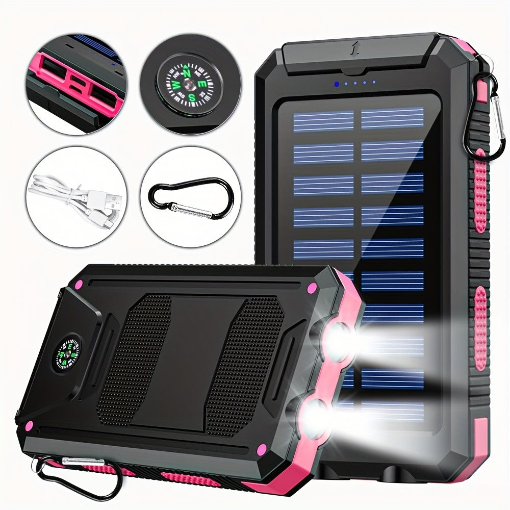 Solar Power Bank 45800mAh QC3.0 Fast Charging – Dual USB Portable Charger with LED Flashlight for Camping Hiking Travel Emergency, High Capacity Battery Pack for All Cell Phones & Devices