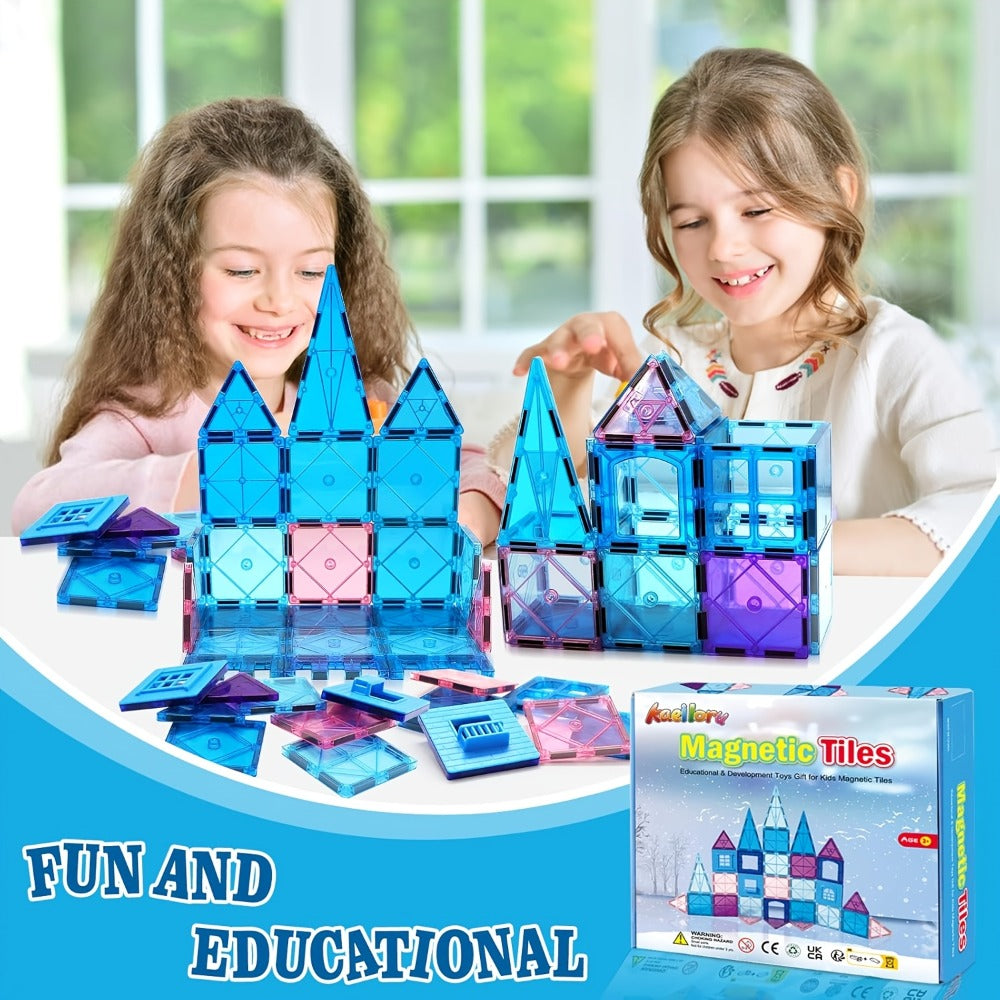 Magnetic Tiles Building Set, 32 Pcs 3D Magnetic Building Blocks for Kids Ages 3-8