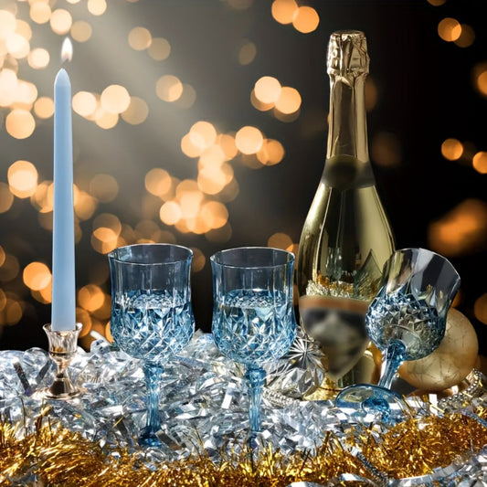 Plastic Wine Glasses, 24-Pack Reusable Vintage-Style Goblets for Parties, 5 Colors