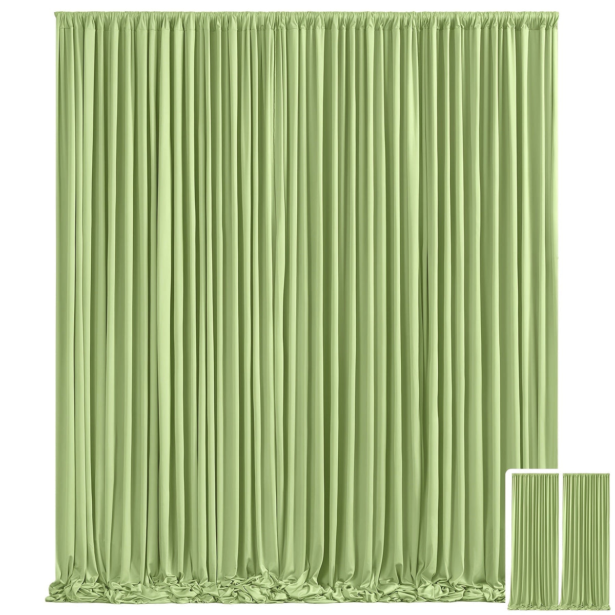 Draped Backdrop Curtains 2-Pack 10x10ft – Luxe Soft Non-Transparent Wrinkle-Free Fabric with Pole Pocket for Wedding, Birthday, Bridal Shower, Graduation, Prom & Holiday Party Decoration