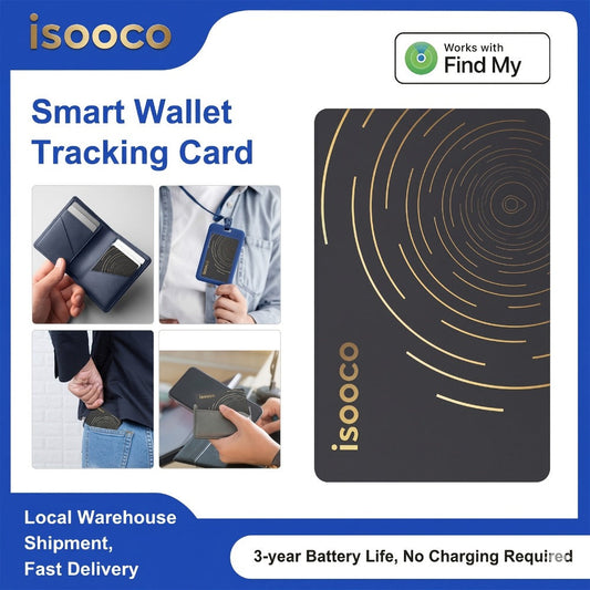 Ultra-Thin Find My Wallet Tracker Card for iPhone – iOS-Only Item Locator with 3-Year Battery, Global Tracking for Wallet Purse Luggage School Bag Work Badge, 1-Pack or 2-Pack