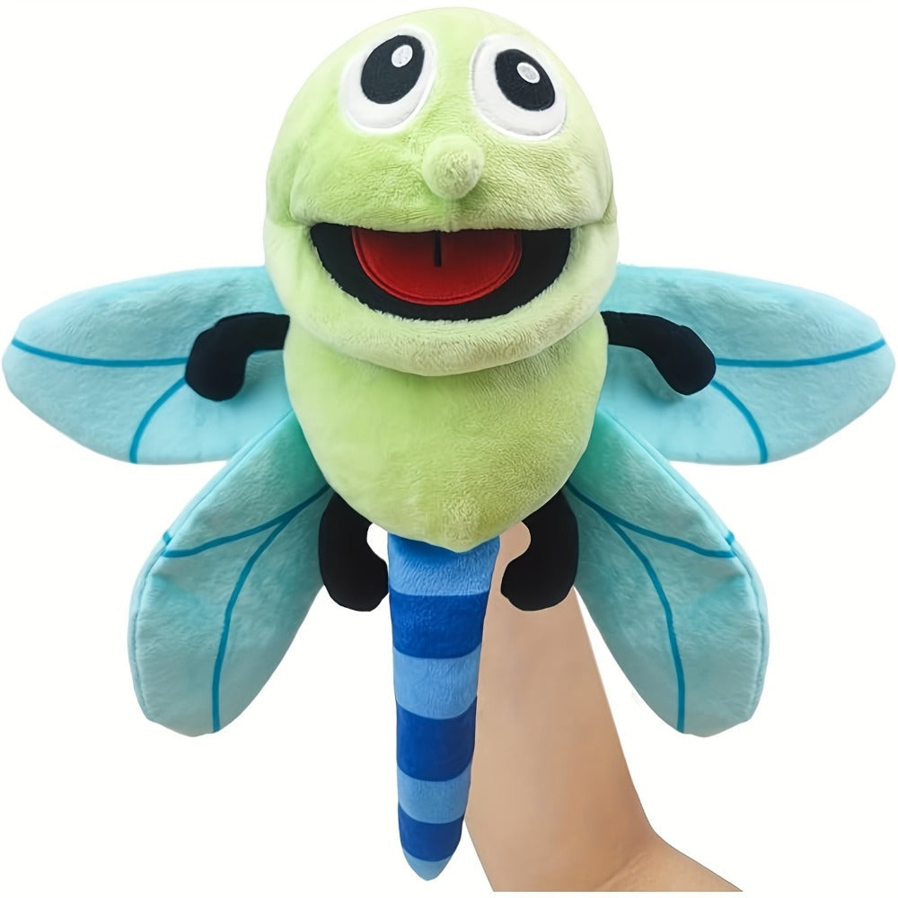 Insect Hand Puppet 13-Inch with Movable Mouth, Realistic Plush Bee Ladybug Dragonfly Butterfly Ant Caterpillar Puppet for Kids Storytelling Role Play Puppet Show, Birthday Holiday Gift