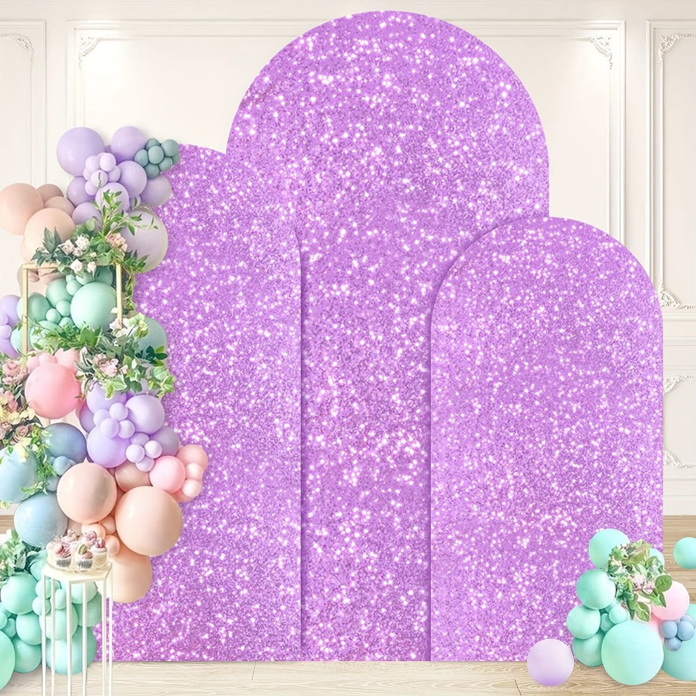 Sequin Wedding Arch Cover Set 3pcs – 6ft 6.6ft 7.2ft Metallic Spandex Payette Glitter Arch Backdrop Cover for Wedding Ceremony, Birthday Party, Bridal Shower & Event Decoration | Fits Most Arch Stands